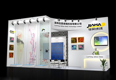 27平米展臺設計制作：二面開口/現(xiàn)代/木質(zhì)結(jié)構/白色，為工藝品展展商而作（免費使用）