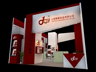 72平米展臺(tái)設(shè)計(jì)制作：二面開口/現(xiàn)代/木質(zhì)結(jié)構(gòu)/紅色，為汽配展展商而作（免費(fèi)使用）