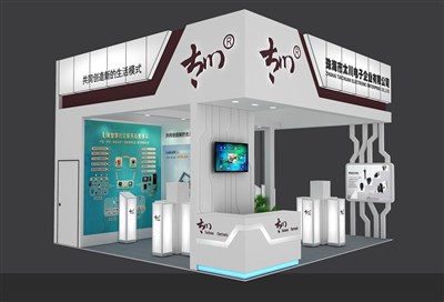 36平米展臺設(shè)計制作：三面開口/現(xiàn)代/木質(zhì)結(jié)構(gòu)/白色，為安防展展商而作（免費使用）