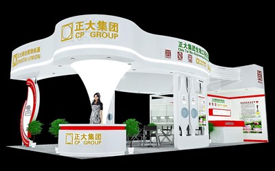 66平米展臺(tái)設(shè)計(jì)制作：三面開口/現(xiàn)代/木質(zhì)結(jié)構(gòu)/白色，為食品展展商而作（免費(fèi)使用）