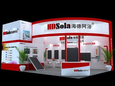 54平米展臺(tái)設(shè)計(jì)制作：三面開口/現(xiàn)代/木質(zhì)結(jié)構(gòu)/紅色，為安防展展商而作（免費(fèi)使用）
