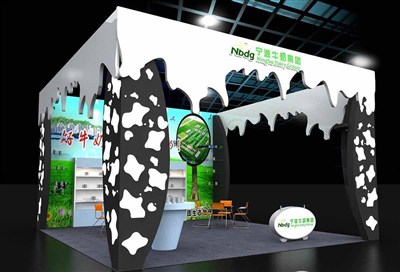 64平米展臺設計制作：三面開口/田園/木質(zhì)結構/黑色，為食品展展商而作（免費使用）