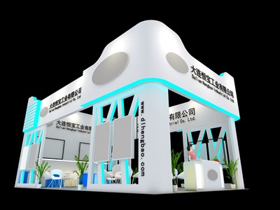 60平米展臺(tái)設(shè)計(jì)制作：三面開(kāi)口/現(xiàn)代/木質(zhì)結(jié)構(gòu)/白色，為機(jī)械展展商而作（免費(fèi)使用）