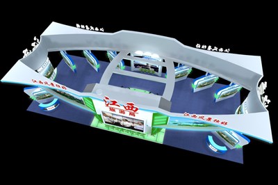 297平米展臺(tái)設(shè)計(jì)制作：四面開口/前衛(wèi)/型材結(jié)構(gòu)/白色，為旅游展展商而作（免費(fèi)使用）