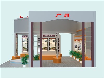 135平米展臺(tái)設(shè)計(jì)制作：三面開(kāi)口/現(xiàn)代/型材結(jié)構(gòu)/灰色，為旅游展展商而作（免費(fèi)使用）