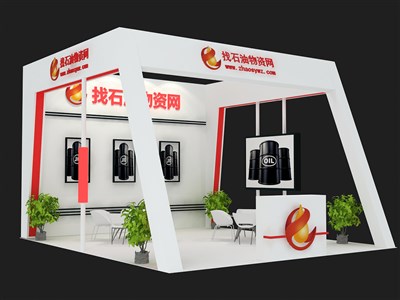 42平米展臺設(shè)計制作：三面開口/現(xiàn)代/木質(zhì)結(jié)構(gòu)/白色，為能源展展商而作（免費使用）