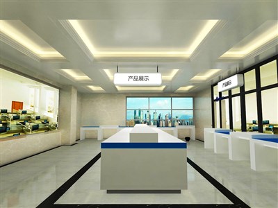 100平米展廳設(shè)計制作：現(xiàn)代/白色，產(chǎn)品類展廳-青島牧野（免費使用）