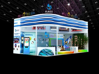 54平米展臺設(shè)計制作：二面開口/前衛(wèi)/木質(zhì)結(jié)構(gòu)/彩色，為綜合展展商而作（免費使用）