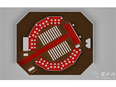 300平米展廳設(shè)計(jì)制作：現(xiàn)代/紅色，產(chǎn)品類展廳-同程光大（免費(fèi)使用）